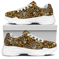 Coffee Drawing Pattern Print White Chunky Shoes