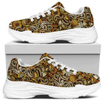 Coffee Drawing Pattern Print White Chunky Shoes