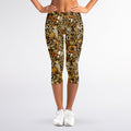 Coffee Drawing Pattern Print Women's Capri Leggings