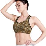 Coffee Drawing Pattern Print Women's Sports Bra