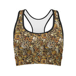 Coffee Drawing Pattern Print Women's Sports Bra