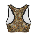 Coffee Drawing Pattern Print Women's Sports Bra