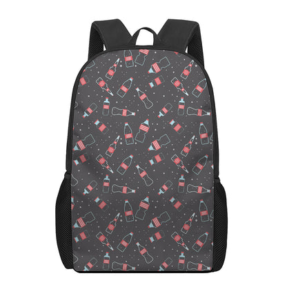 Cola Bottle Pattern Print 17 Inch Backpack