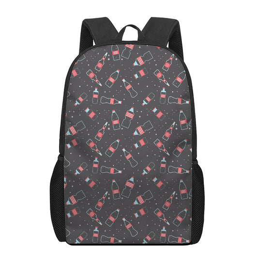 Cola Bottle Pattern Print 17 Inch Backpack