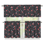 Cola Bottle Pattern Print 3 Piece Kitchen Curtains