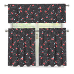 Cola Bottle Pattern Print 3 Piece Kitchen Curtains