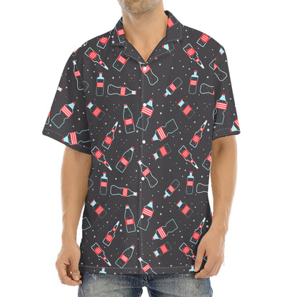 Cola Bottle Pattern Print Aloha Shirt