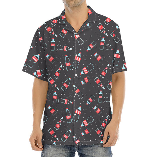 Cola Bottle Pattern Print Aloha Shirt