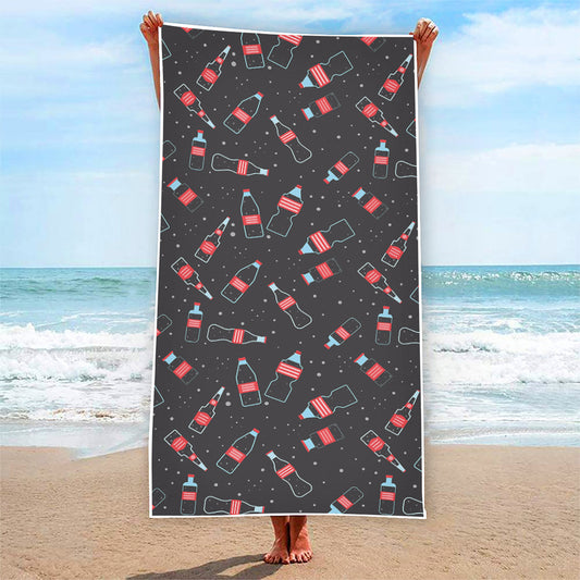 Cola Bottle Pattern Print Beach Towel