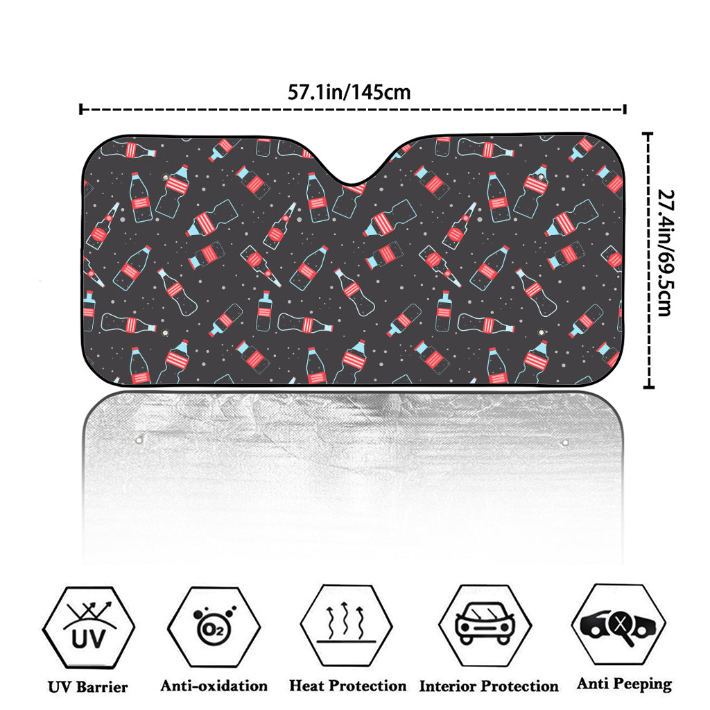 Cola Bottle Pattern Print Car Windshield Sun Shade