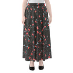 Cola Bottle Pattern Print Chiffon Maxi Skirt