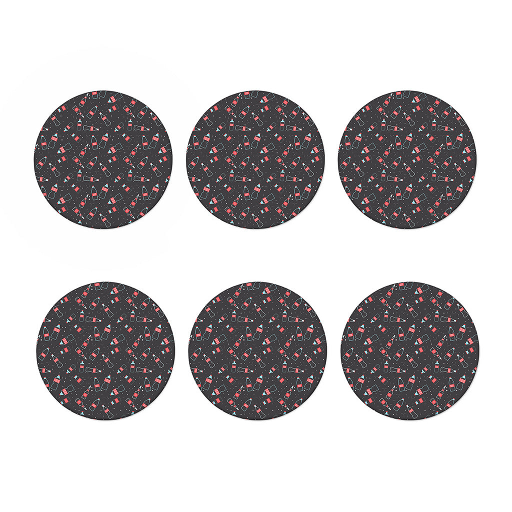 Cola Bottle Pattern Print Coaster Set