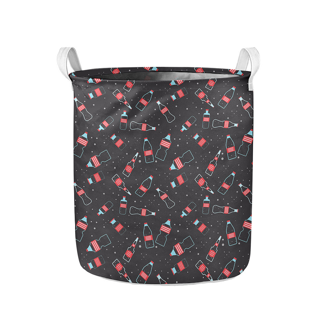 Cola Bottle Pattern Print Collapsible Laundry Basket