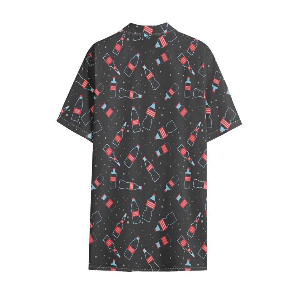 Cola Bottle Pattern Print Cotton Hawaiian Shirt