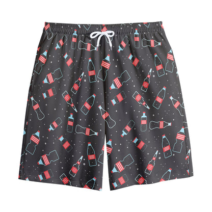 Cola Bottle Pattern Print Cotton Shorts