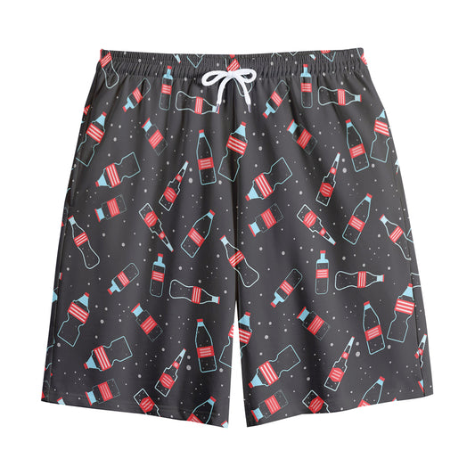 Cola Bottle Pattern Print Cotton Shorts