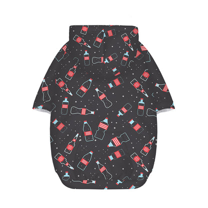 Cola Bottle Pattern Print Dog Zip Up Hoodie