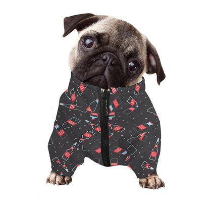 Cola Bottle Pattern Print Dog Zip Up Jacket
