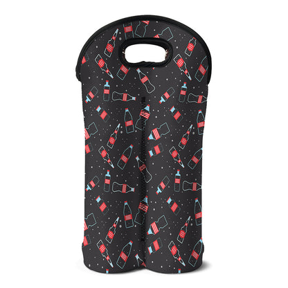 Cola Bottle Pattern Print Double Neoprene Wine Tote