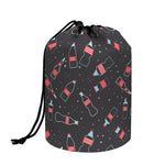 Cola Bottle Pattern Print Drawstring Makeup Bag