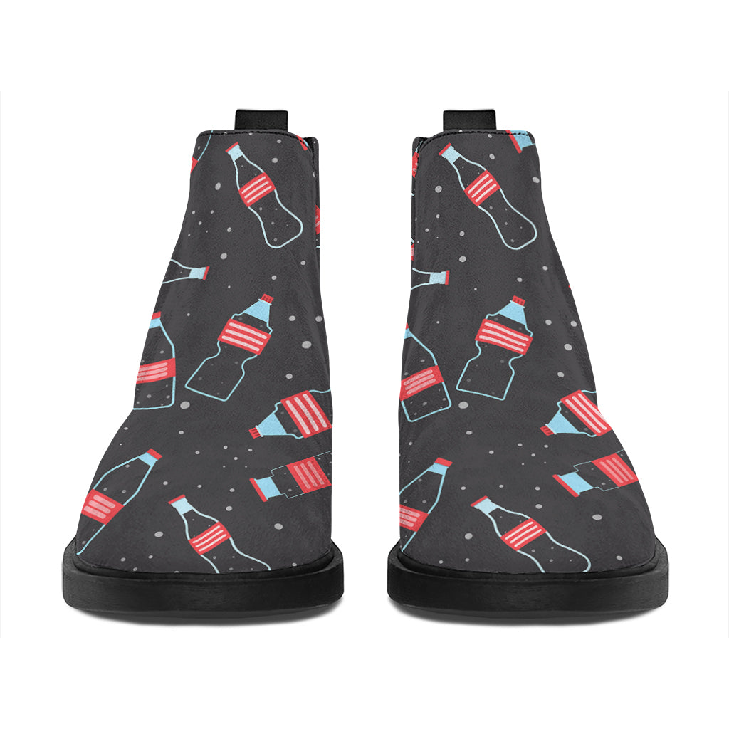 Cola Bottle Pattern Print Flat Ankle Boots