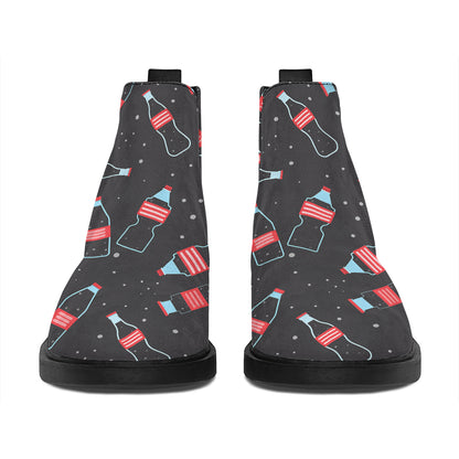 Cola Bottle Pattern Print Flat Ankle Boots