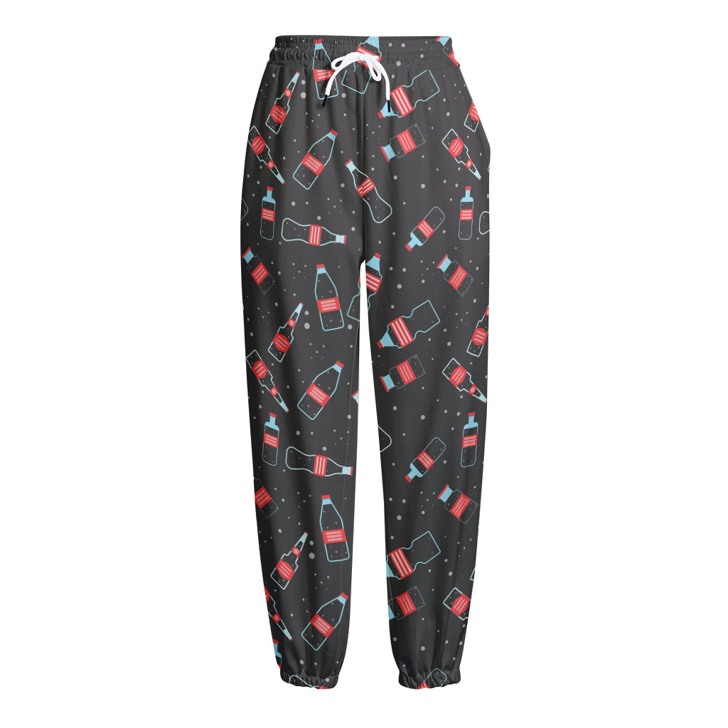 Cola Bottle Pattern Print Fleece Lined Knit Pants