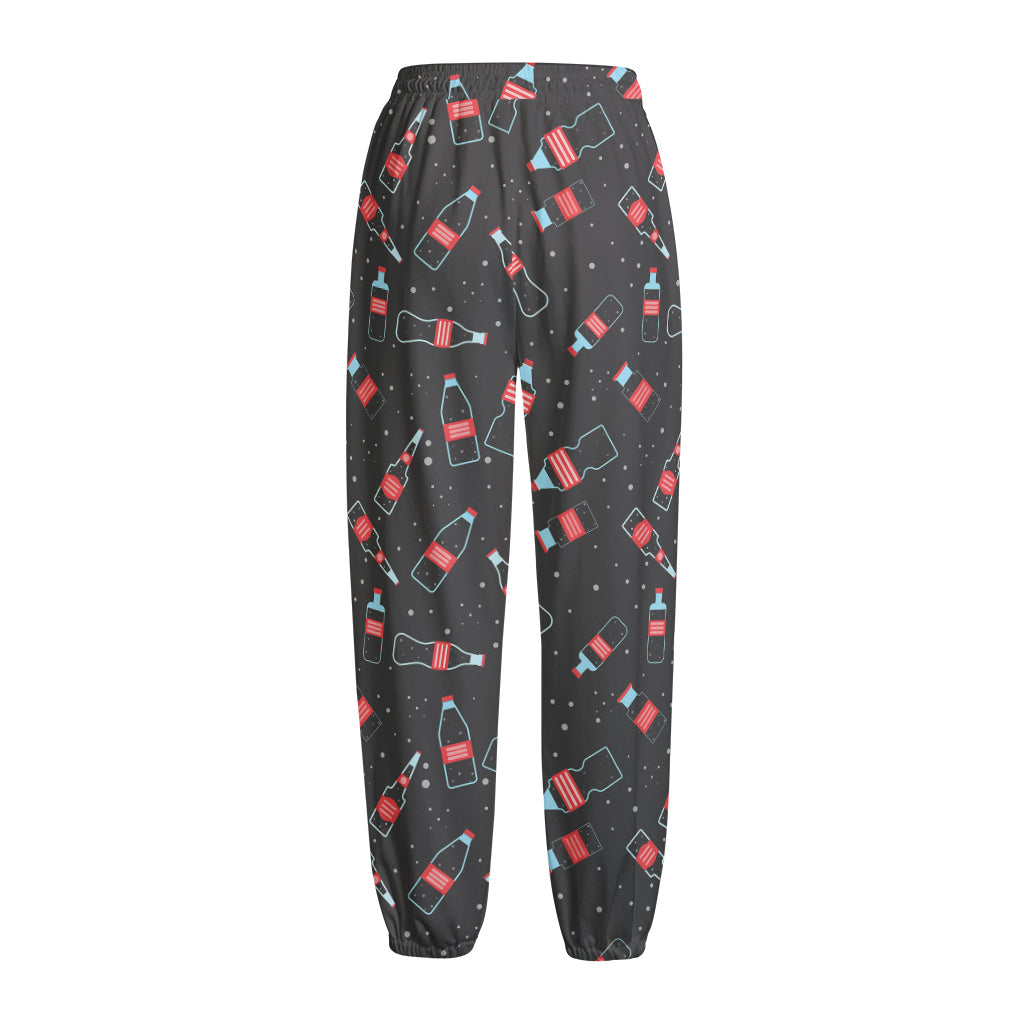 Cola Bottle Pattern Print Fleece Lined Knit Pants