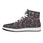 Cola Bottle Pattern Print High Top Leather Sneakers