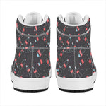 Cola Bottle Pattern Print High Top Leather Sneakers