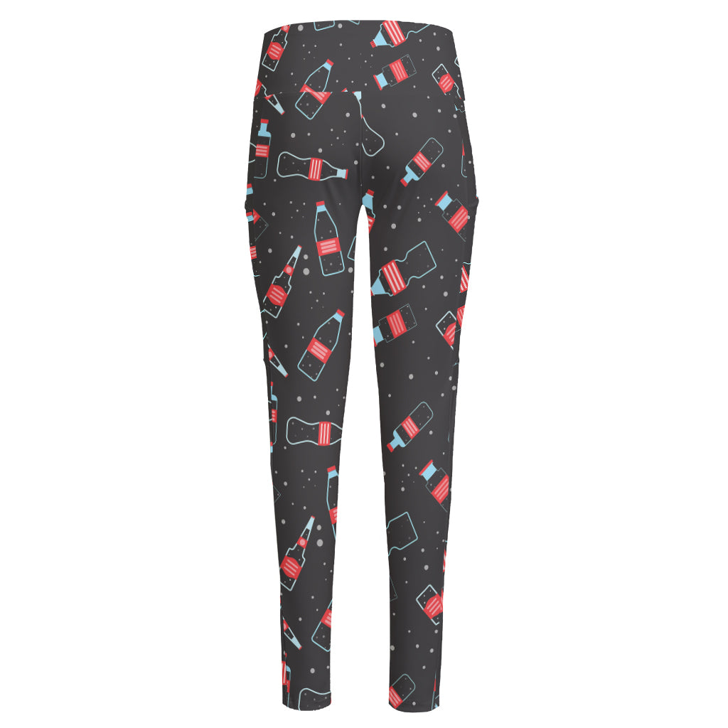 Cola Bottle Pattern Print High-Waisted Pocket Leggings