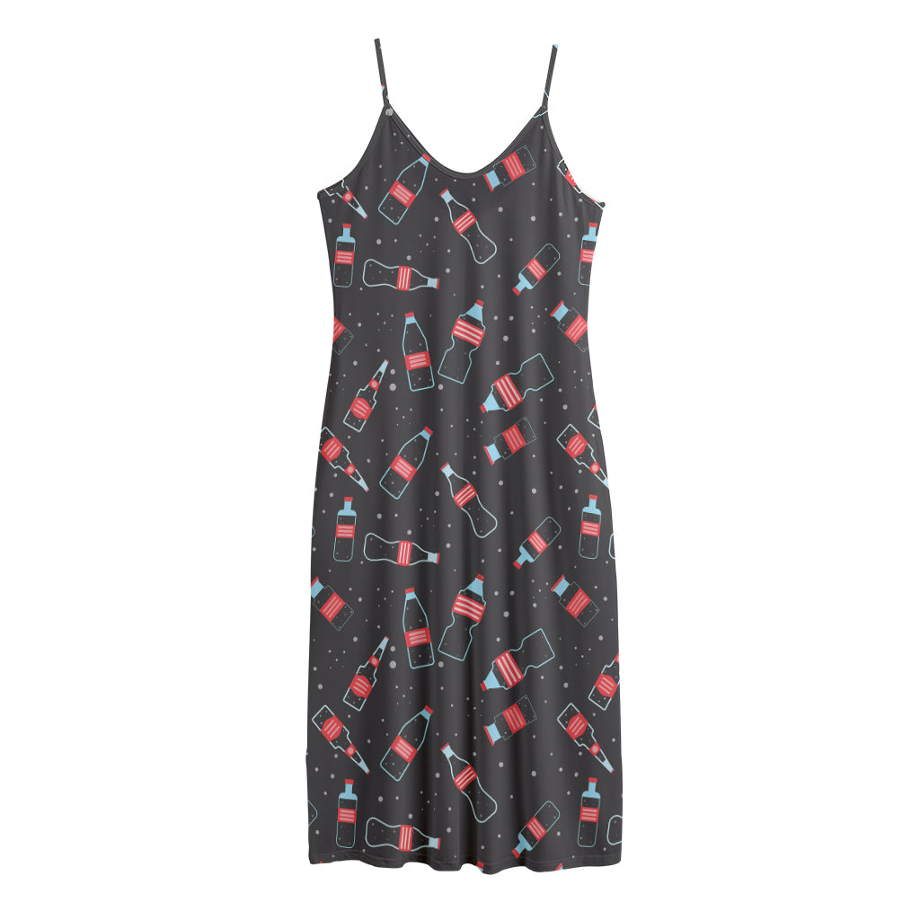 Cola Bottle Pattern Print Jersey Midi Cami Dress