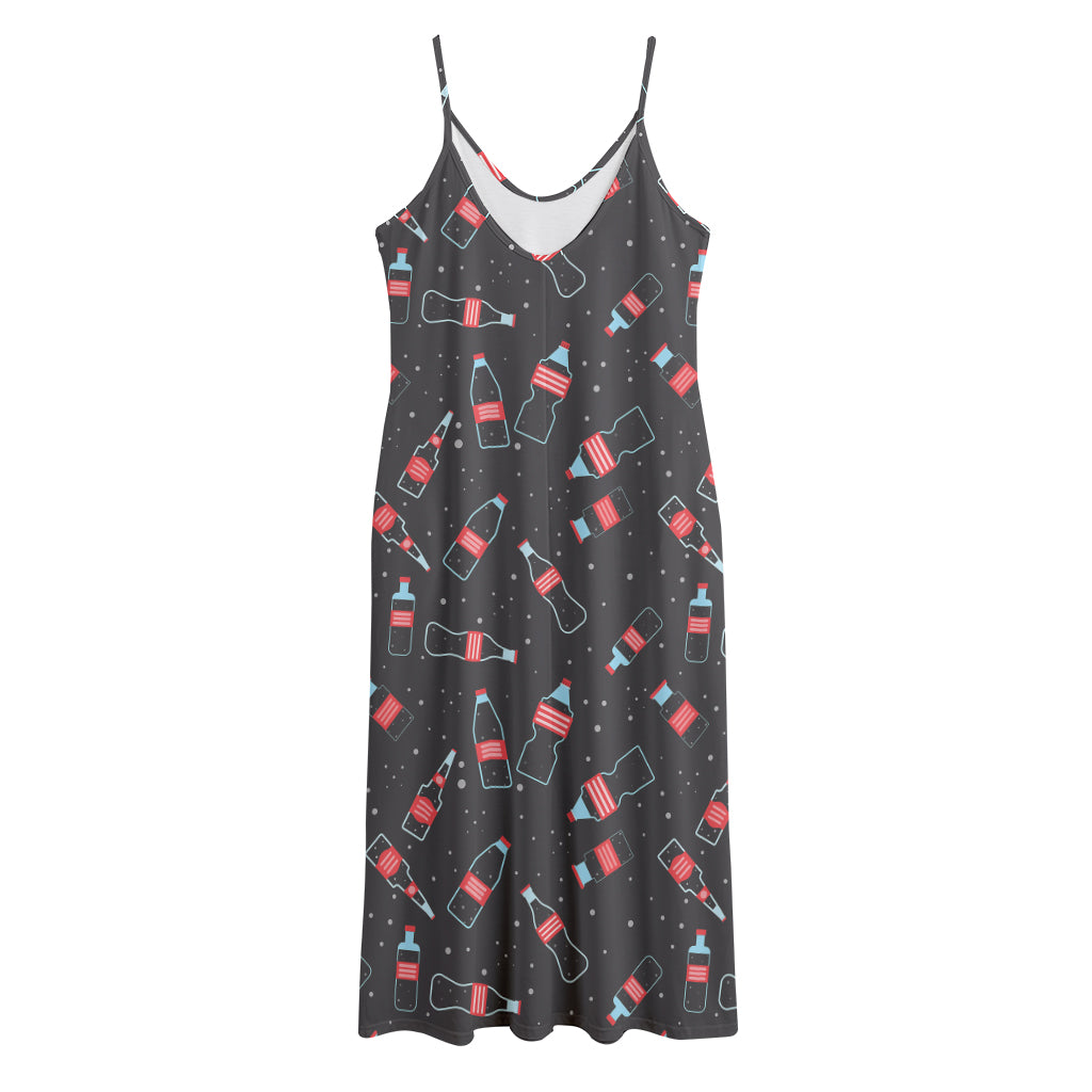 Cola Bottle Pattern Print Jersey Midi Cami Dress