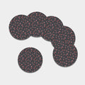 Cola Bottle Pattern Print Leather Coaster Set