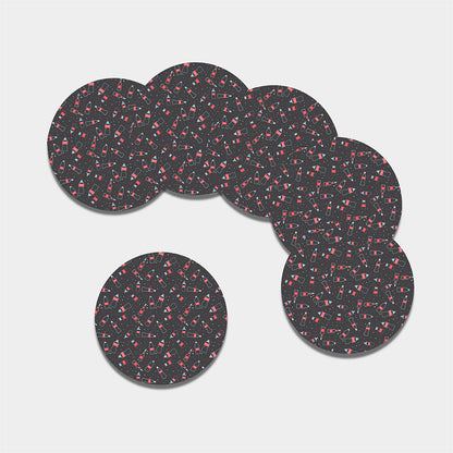 Cola Bottle Pattern Print Leather Coaster Set