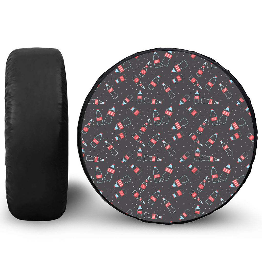 Cola Bottle Pattern Print Leather Spare Tire Cover