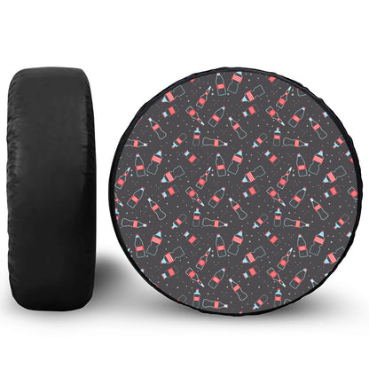 Cola Bottle Pattern Print Leather Spare Tire Cover