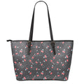 Cola Bottle Pattern Print Leather Tote Bag With Zipper