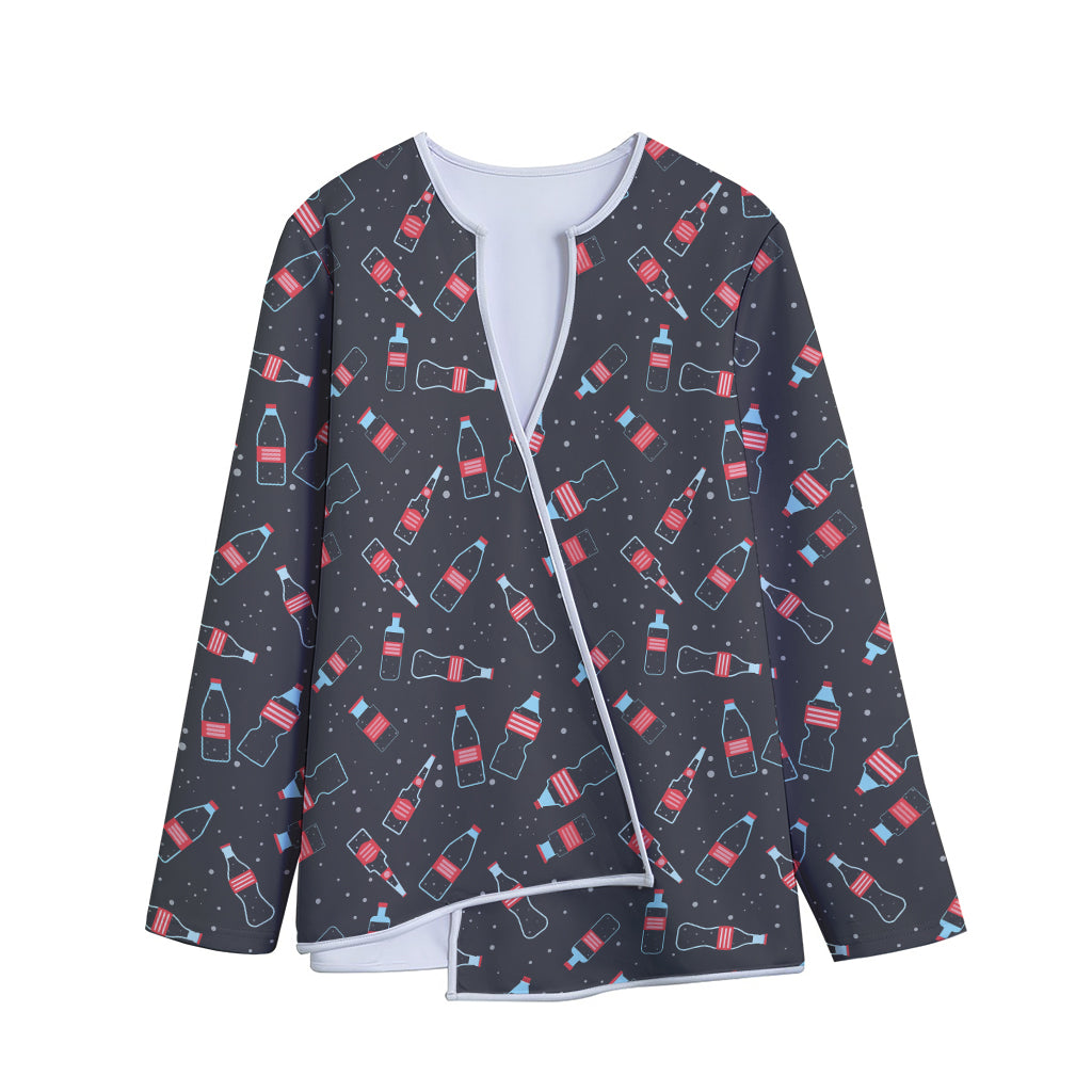 Cola Bottle Pattern Print Long Sleeve Short Coat