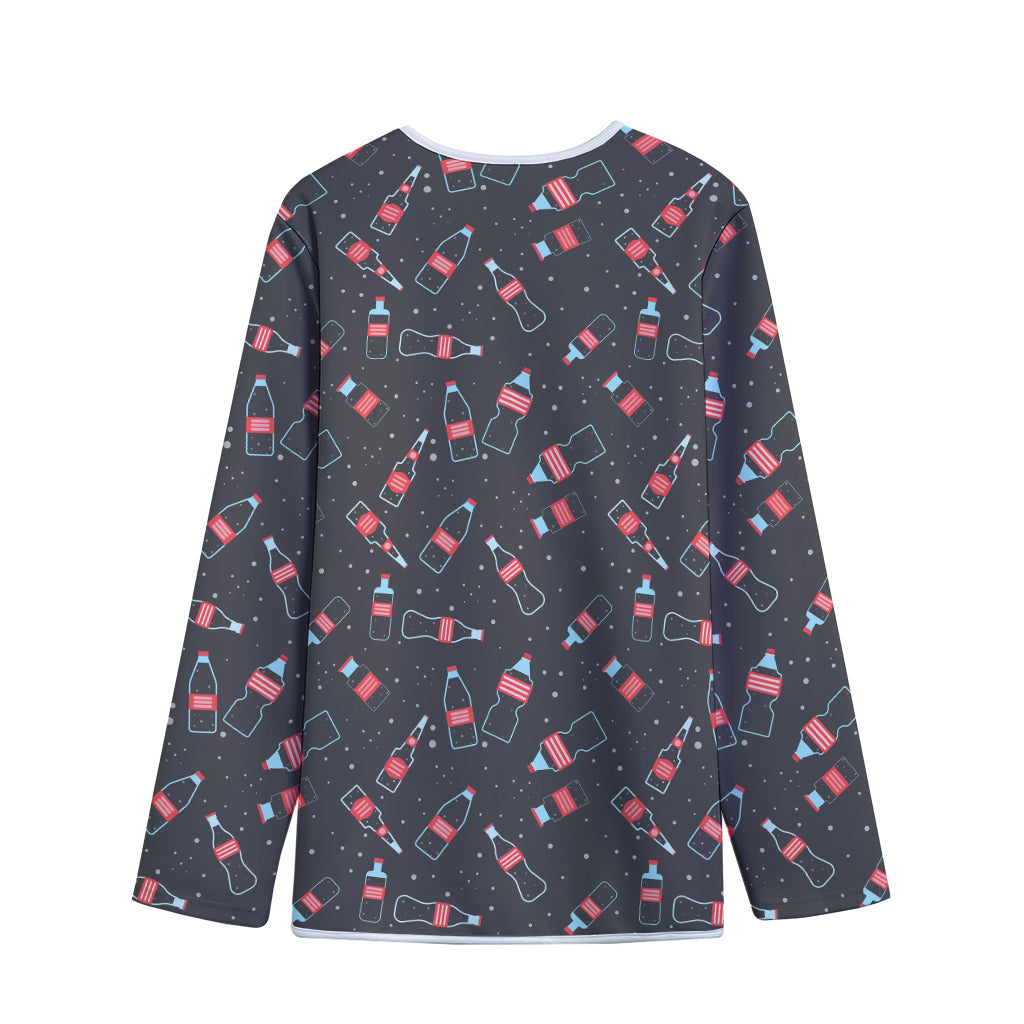 Cola Bottle Pattern Print Long Sleeve Short Coat