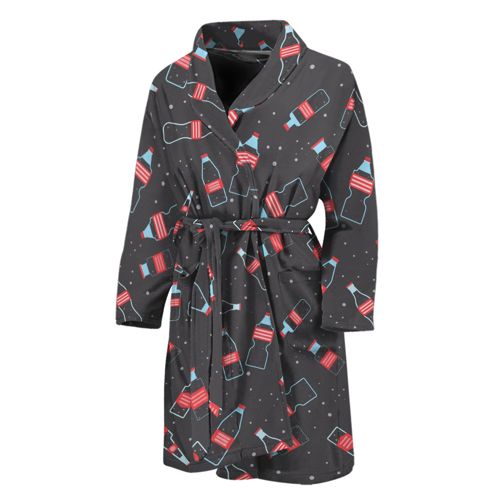 Cola Bottle Pattern Print Men's Bathrobe
