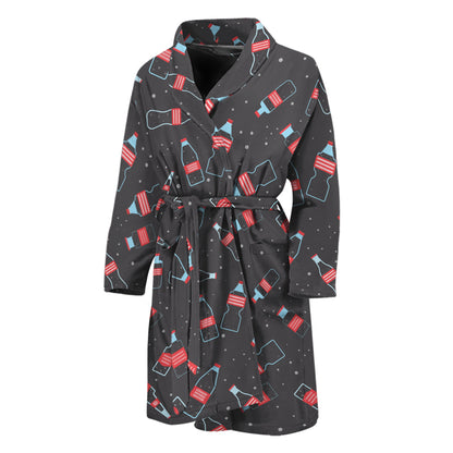 Cola Bottle Pattern Print Men's Bathrobe