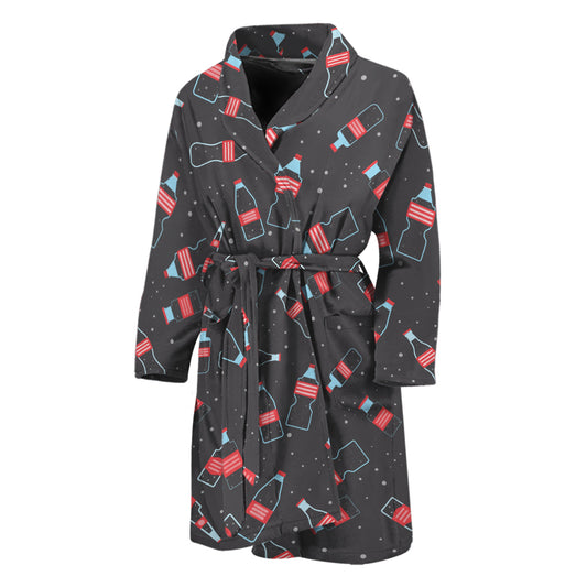 Cola Bottle Pattern Print Men's Bathrobe