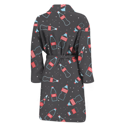 Cola Bottle Pattern Print Men's Bathrobe