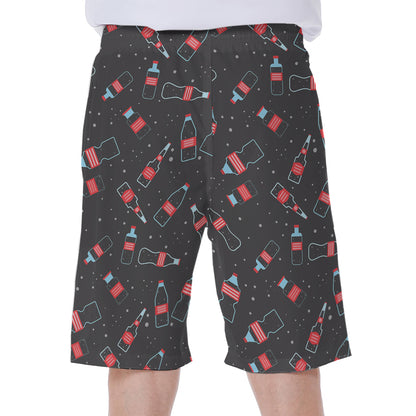 Cola Bottle Pattern Print Men's Beach Shorts