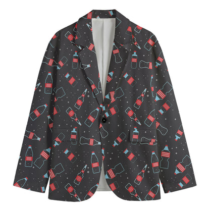 Cola Bottle Pattern Print Men's Blazer