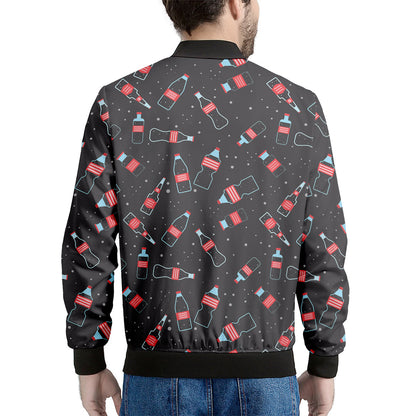 Cola Bottle Pattern Print Men's Bomber Jacket