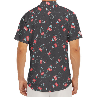 Cola Bottle Pattern Print Men's Deep V-Neck Shirt