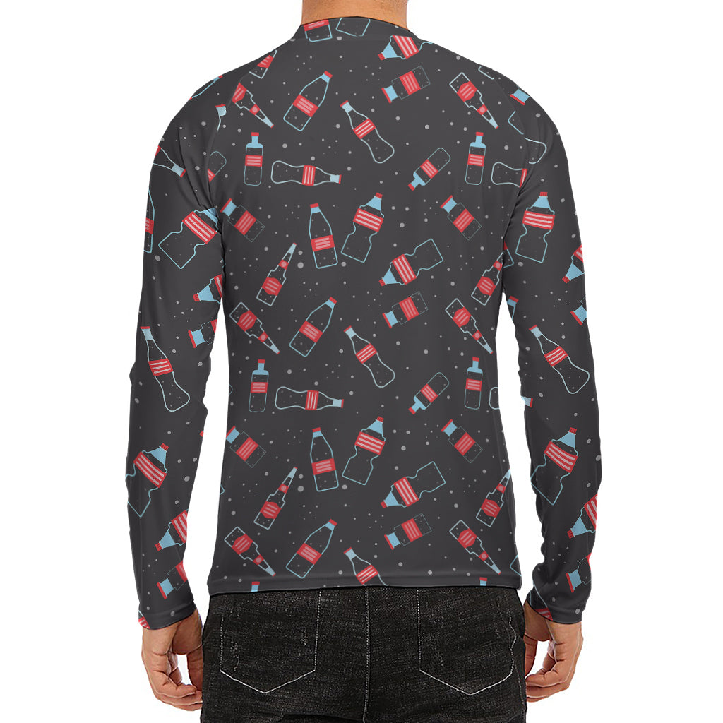 Cola Bottle Pattern Print Men's Long Sleeve Rash Guard