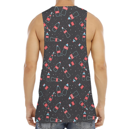 Cola Bottle Pattern Print Men's Muscle Tank Top